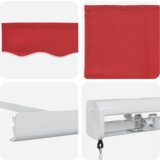 vidaXL Ročna retraktibilna tenda rdeča 300x250 cm, Zamenjava platna za 3x2.5 m okvir rdeča | Shoptok.si