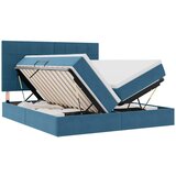 vidaXL Postelja z LED lučmi z vzglavjem Temno modra 180 x 200 cm Žamet, (5000163028) | Shoptok.si