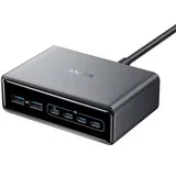 Prime 200W GaN stoni brzi punjač, 6-portova (4x USB-C i 2x USB-A) srebrni
