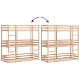vidaXL Trojni pograd 75x190 cm trdna borovina | Shoptok.si