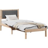  Krevetni okvir s tapiciranim uzglavljem Tamno siva 80 x 200 cm Smeđa | shoptok.hr