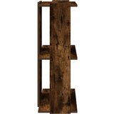 vidaXL Knjižna omara 3-nadstropna dimljen hrast 60x30x80 cm inž. les | Shoptok.si