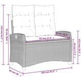  Vrtna garnitura - 4-dijelni vrtni blagovaonski set od poliratana s jastucima bež - Dužina stola 110 cm Sa naslonom za noge 4 | shoptok.hr