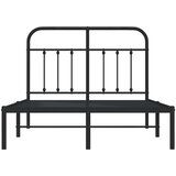  Metalni okvir za krevet s uzglavljem crni 120x200 cm | Eponuda.com