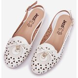 Boto Perforated Ballerinas With Open Heel White Navinnia | Shoptok.si
