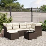 vidaXL 7-dijelni set vrtnih sofa od poliratana s jastucima smeđi | shoptok.hr
