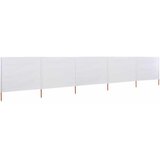  Vjetrobran s 5 panela od tkanine 600 x 160 cm pješčano bijeli | shoptok.hr
