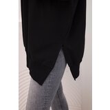 Kesi Women's cotton sweatshirt with a wide bottom hem black | shoptok.hr
