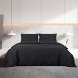  Set posteljine za poplun crni 140 x 200 cm lagana mikrovlakna | shoptok.hr