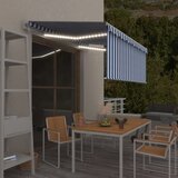  Automatska tenda s roletom i senzorom LED 3x2,5 m plavo-bijela Cijene