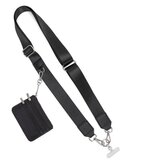 INF Večnamenska snemljiva najlonska vrvica za telefon s širokim naramnico in torbico za kovance Black, (5000116375) | Shoptok.si