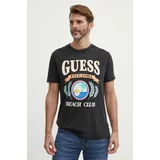 Guess Bombažna kratka majica moška, črna barva, M4GI57 K9RM1