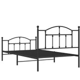  Metalni okvir kreveta uzglavlje i podnožje crni 100x200 cm | shoptok.hr
