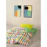 Green GreenWhiteOrangeBlueYellow Ranforce Single Quilt Cover Set (FR)