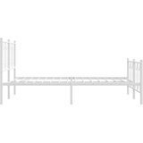  Metalni okvir kreveta uzglavlje i podnožje bijeli 135 x 190 cm | shoptok.hr