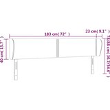  Uzglavlje s ušima crno 183x23x78/88 cm od tkanine | shoptok.hr