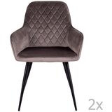 House Nordic Svetlo rjavi žametni jedilni stoli v kompletu 2 ks Harbo – House Nordic Cene