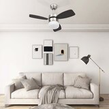 vidaXL stropni ventilator z lučjo in daljincem 76 cm temno rjav | Shoptok.si