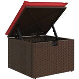  Vrtna garnitura - 5-dijelni set vrtnih sofa s jastucima poliratan smeđi - Smeđa sa spremištem 5 | shoptok.hr