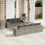  8-dijelni set vrtnih sofa od poliratana s jastucima sivi | shoptok.hr