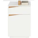 XORA pisalna miza les, leseni material bela, barve hrasta | Shoptok.si