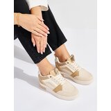Shelvt Women's beige sneakers with a hidden wedge | Shoptok.si