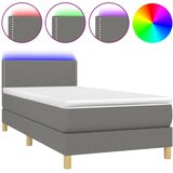 Maison Chic Box spring postelja - Vzmetna postelja z vzmetnico LED temno siva 100x200 cm blago SL8967, (21903802) Cene