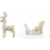 Reindeer vuče saonice Topla bijela 30 x 12 x 54,5 cm PET | shoptok.hr