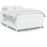 vidaXL Posteljni okvir bel 140x200 cm umetno usnje | Shoptok.si