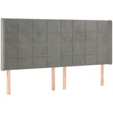 The Living Store vzglavje z ušesi svetlo sivo 183x16x118/128 cm žamet - vzglavje, (21418835) | Shoptok.si