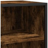 vidaXL Komoda dimljeni hrast 35,5x35x76 cm inženirski les in kovina | Shoptok.si