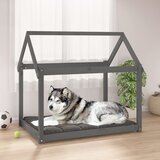 Krevet za pse sivi 111x80x100 cm od masivne borovine Cene
