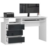 AKORD CLP PISARNA 135cm BELO / GRAFITNI SJAJ, (21702675) | Shoptok.si