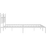 Metalni okvir za krevet s uzglavljem bijeli 193x203 cm | shoptok.hr