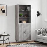 The Living Store Visoka komoda siva sonoma 69,5x34x180 cm inženirski les - Visoka Omara, (21431144) Cene