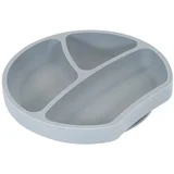 sivi silikonski dječji tanjur Plate, ø 20 cm