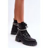 Boto Fashionable Workers Boots With Chain Black Solesso | ePonuda.com