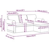 SOFA Plava 215 x 138 x 80 cm Metal | shoptok.hr
