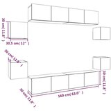  Komplet TV omaric 8-delni dimljen hrast konstruiran les, (20734557) | Shoptok.si