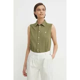 Polo Ralph Lauren Bombažna srajca ženska, zelena barva, 211906512