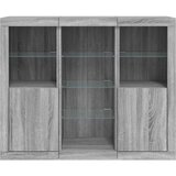  Komode s LED svjetlima 3 kom boja sivog hrasta | shoptok.hr