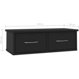 Zidna polica s ladicama crna 60x26x18,5 cm konstruirano drvo | Eponuda.com