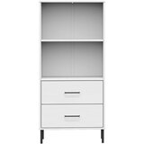  Regal knjige s 2 ladice bijeli 60x35x128,5 cm masivno drvo OSLO | shoptok.hr