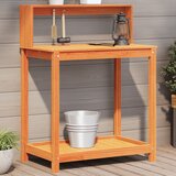 vidaXL Miza za sajenje s policami rjava 82,5x50x109,5 cm borovina Cene