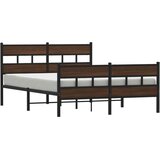  Metalni okvir kreveta bez madraca smeđa boja hrasta 150x200 cm | shoptok.hr