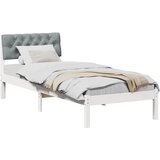  Okvir kreveta s uzglavljem Bijela i svijetlosiva 75 x 190 cm | shoptok.hr
