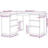 vidaXL Kutni radni stol staro drvo 145x100x76 cm konstruirano drvo | shoptok.hr