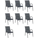  9-dijelni vrtni blagovaonski set čelični crni | shoptok.hr