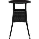  Vrtni stol Ø 60 x 75 cm od kaljenog stakla i poliratana crni | shoptok.hr