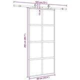 vidaXL Drsna vrata z opremo črna 90x205 cm kaljeno steklo | Shoptok.si